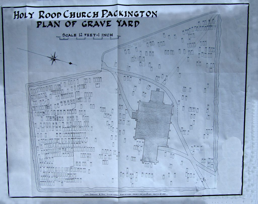 The 1939 layout plan of the Packington village churchyard